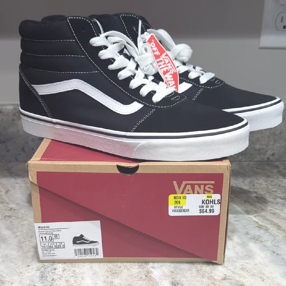 Vans Classic Black and White High-Tops - Picture 1 of 3